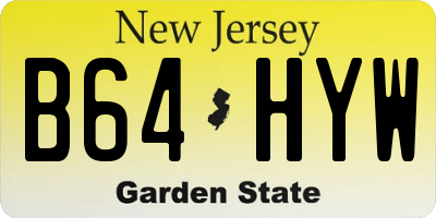 NJ license plate B64HYW