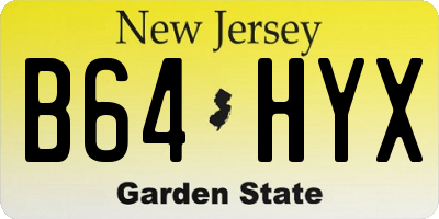 NJ license plate B64HYX