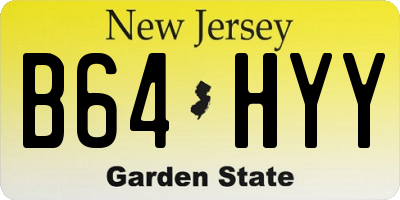 NJ license plate B64HYY