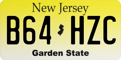 NJ license plate B64HZC