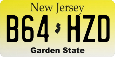 NJ license plate B64HZD