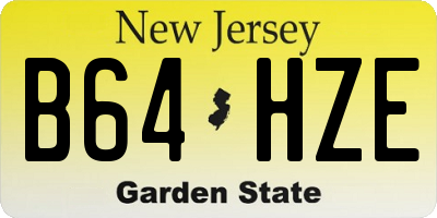 NJ license plate B64HZE