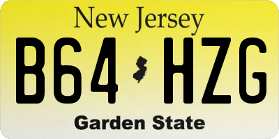NJ license plate B64HZG