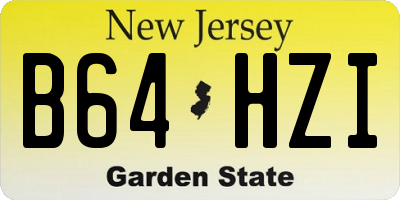 NJ license plate B64HZI