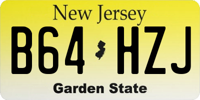 NJ license plate B64HZJ