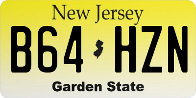 NJ license plate B64HZN