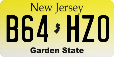 NJ license plate B64HZO