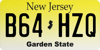 NJ license plate B64HZQ