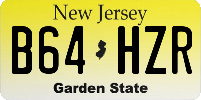 NJ license plate B64HZR