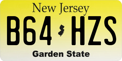 NJ license plate B64HZS