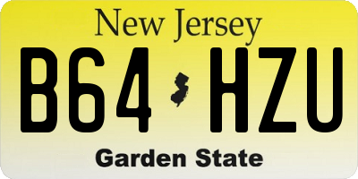 NJ license plate B64HZU