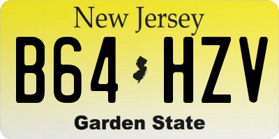 NJ license plate B64HZV