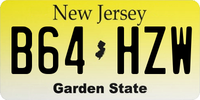 NJ license plate B64HZW