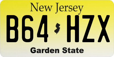 NJ license plate B64HZX