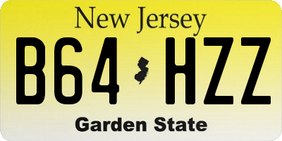 NJ license plate B64HZZ