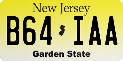 NJ license plate B64IAA