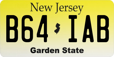 NJ license plate B64IAB