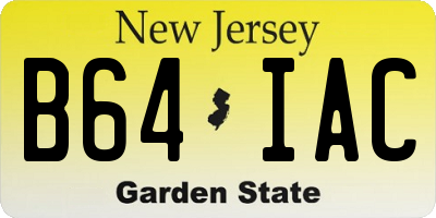 NJ license plate B64IAC