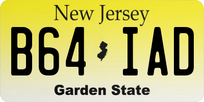 NJ license plate B64IAD
