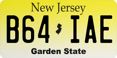 NJ license plate B64IAE