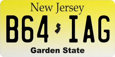 NJ license plate B64IAG