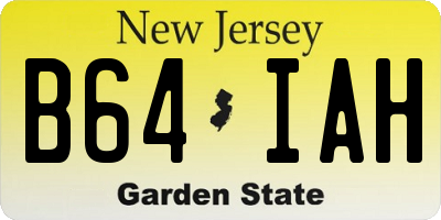 NJ license plate B64IAH