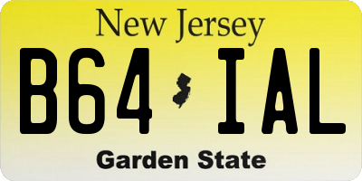 NJ license plate B64IAL