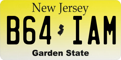 NJ license plate B64IAM