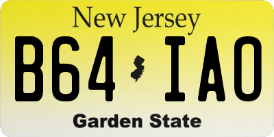 NJ license plate B64IAO