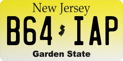 NJ license plate B64IAP