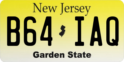 NJ license plate B64IAQ