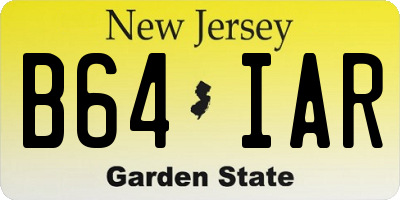 NJ license plate B64IAR