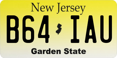NJ license plate B64IAU