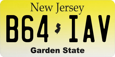 NJ license plate B64IAV