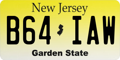 NJ license plate B64IAW
