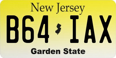 NJ license plate B64IAX
