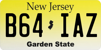NJ license plate B64IAZ