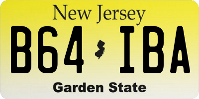 NJ license plate B64IBA