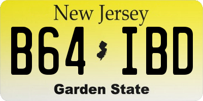 NJ license plate B64IBD