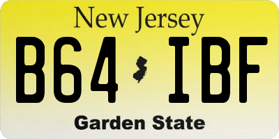 NJ license plate B64IBF