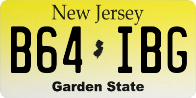NJ license plate B64IBG