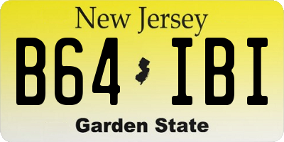 NJ license plate B64IBI