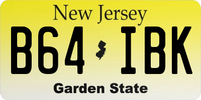 NJ license plate B64IBK