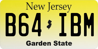 NJ license plate B64IBM