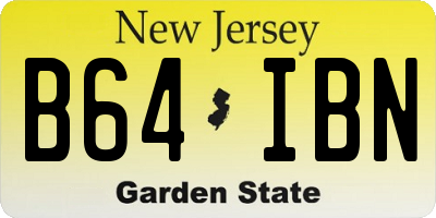 NJ license plate B64IBN