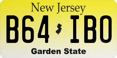 NJ license plate B64IBO
