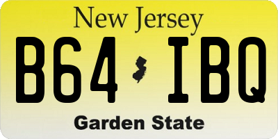 NJ license plate B64IBQ