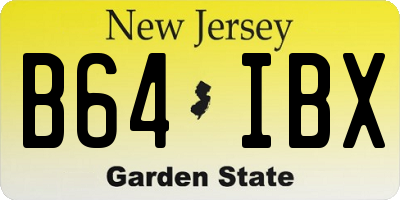 NJ license plate B64IBX