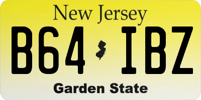 NJ license plate B64IBZ