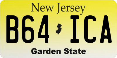 NJ license plate B64ICA